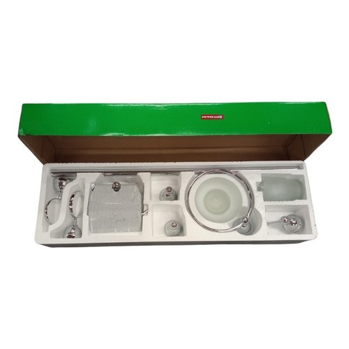 Kit Juego Accesorios Baño 6 Pzas Metal Cromado