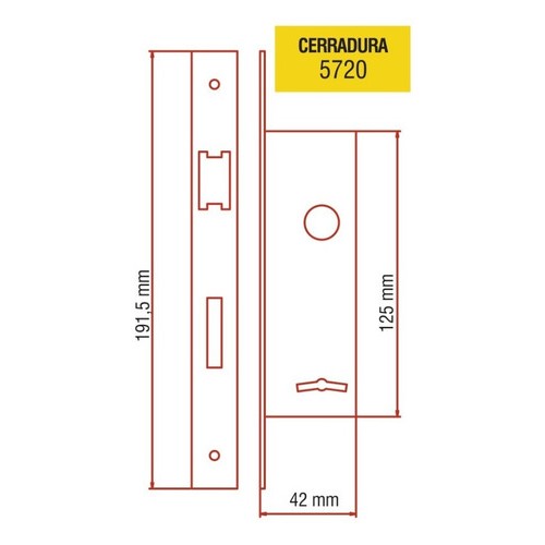 Cerradura Elisil 5720 Montante Angosto