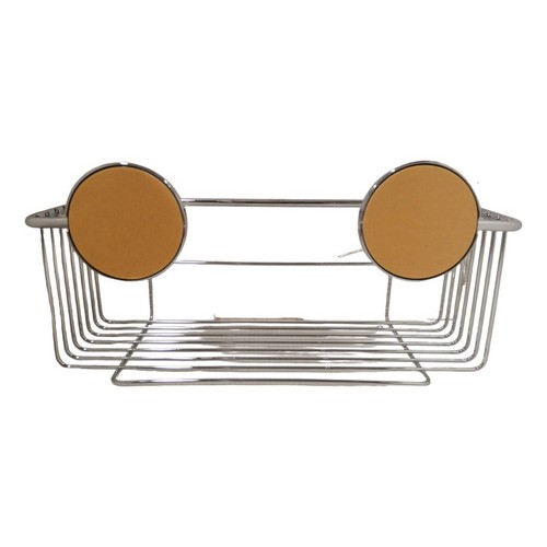 Porta Shampu Organizador Baño Cromado Adhesivo