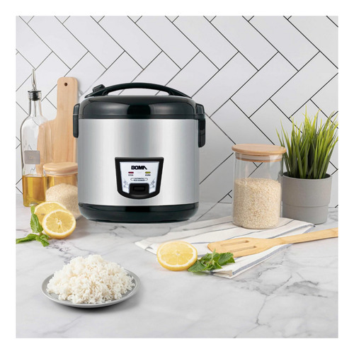 Olla Arrocera Eléctrica Boma 5 Litros 900w Antiadherente Color Plateado Frecuencia 50 60hz
