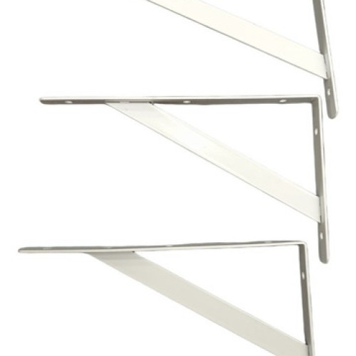 Escuadra Reforzada Blanca  40 X 25 X 3 Por Par