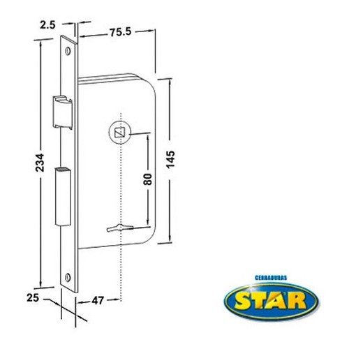 Cerradura Star 510 Junior Pasador Recto