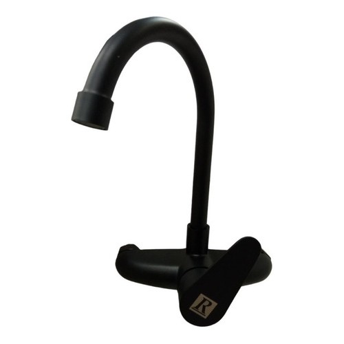 Monocomando Cocina Pared Negro 15cm Pico Alto