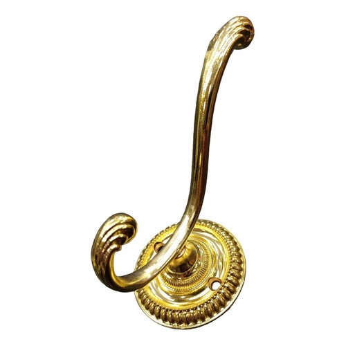 Percha Doble Dorada Base Redonda Colonial