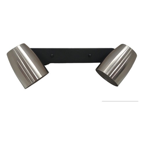 Spot Aplique Pared 2 Luces Negro/blanco Mate