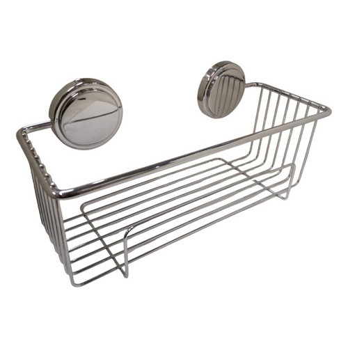 Porta Shampu Organizador Baño Cromado Adhesivo
