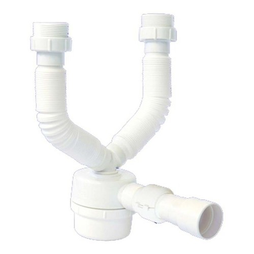 Sifón Corrugado Doble Con Botella