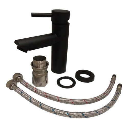 Monocomando Wico Lavatorio Negro Palito 18cm