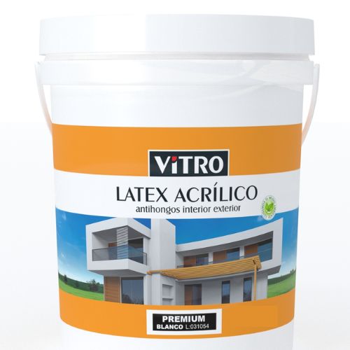 PINTURA LATEX PREMIUM VITRO BLANCO 1 LITRO INTERIOR EXTERIOR ANTOHONGO