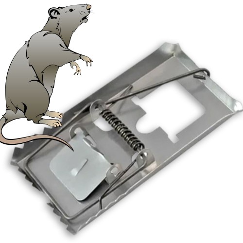 TRAMPA RATAS HIERRO PULIDO INDUSTRIA URUGUAYA 16.5x9CM