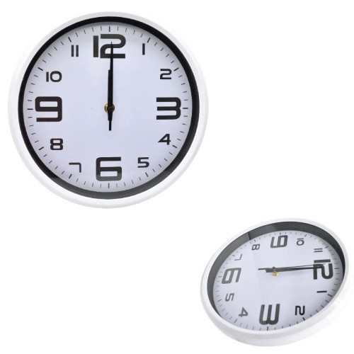 RELOJ DE PARED A PILA BLANCO 25CM SILENCIOSO