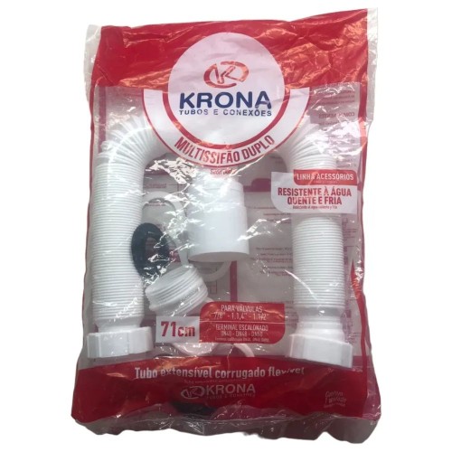 SIFON DOBLE CORRUGADO S/ VASO KRONA