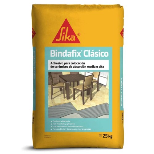 ADHESIVO CERAMICAS BINDAFIX CLASICO SIKA X 25 KG FERREJIDO
