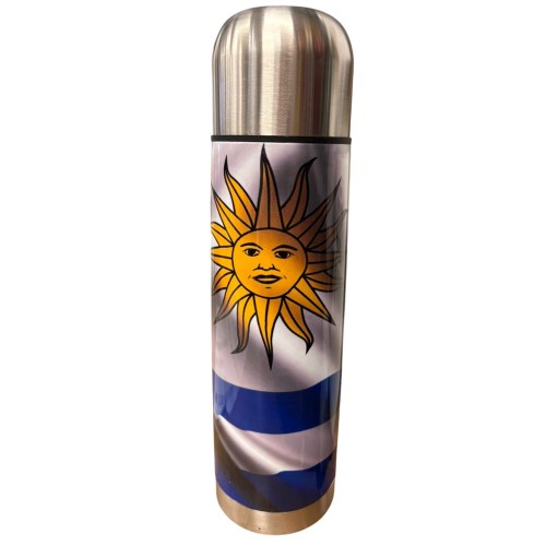 TERMO DE ACERO INOXIDABLE BANDERA URUGUAY 750ML FERREJIDO