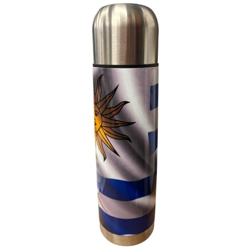 TERMO DE ACERO INOXIDABLE BANDERA URUGUAY 750ML FERREJIDO