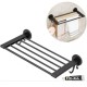 TOALLERO SOPORTE ADHESIVO ORGANIZADOR BAÑO COCINA NEGRO