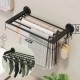 TOALLERO SOPORTE ADHESIVO ORGANIZADOR BAÑO COCINA NEGRO