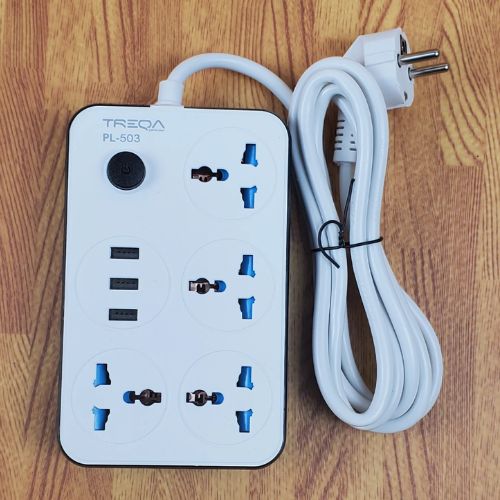 ALARGUE SCHUCO 3 USB + 4 ENCHUFE UNIVERSAL C/ LLAVE  1.8MT