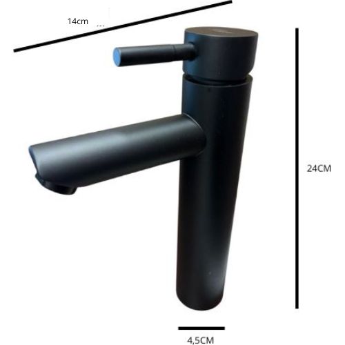 MONOCOMANDO WICO DE RIMONTTI NEGRO LAVATORIO PALITO 24CM