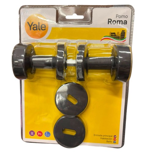 MANIJA TIPO POMO YALE ROMA NEGRO CON BOCALLAVES FERREJIDO