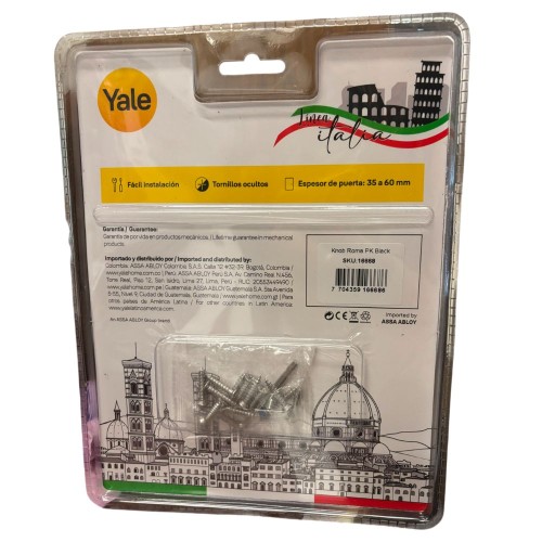 MANIJA TIPO POMO YALE ROMA NEGRO CON BOCALLAVES FERREJIDO